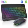 Wireless Bluetooth Keyboard 7 Colors Backlit Rechargeable Keyboard