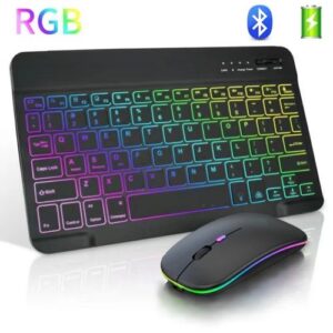 Wireless Bluetooth Keyboard 7 Colors Backlit Rechargeable Keyboard